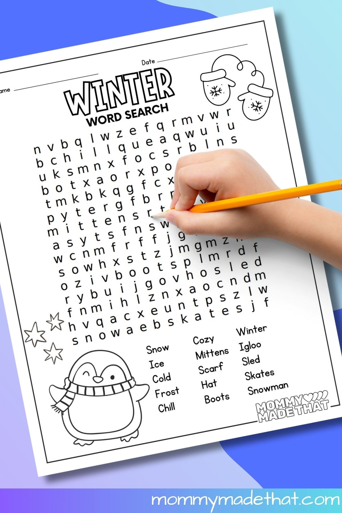 Printable Word Search For Winter