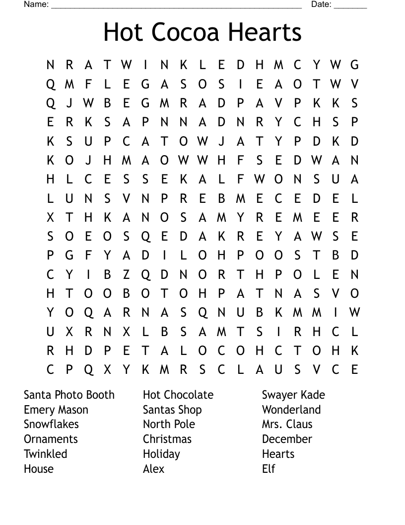 WINTER Word Search WordMint