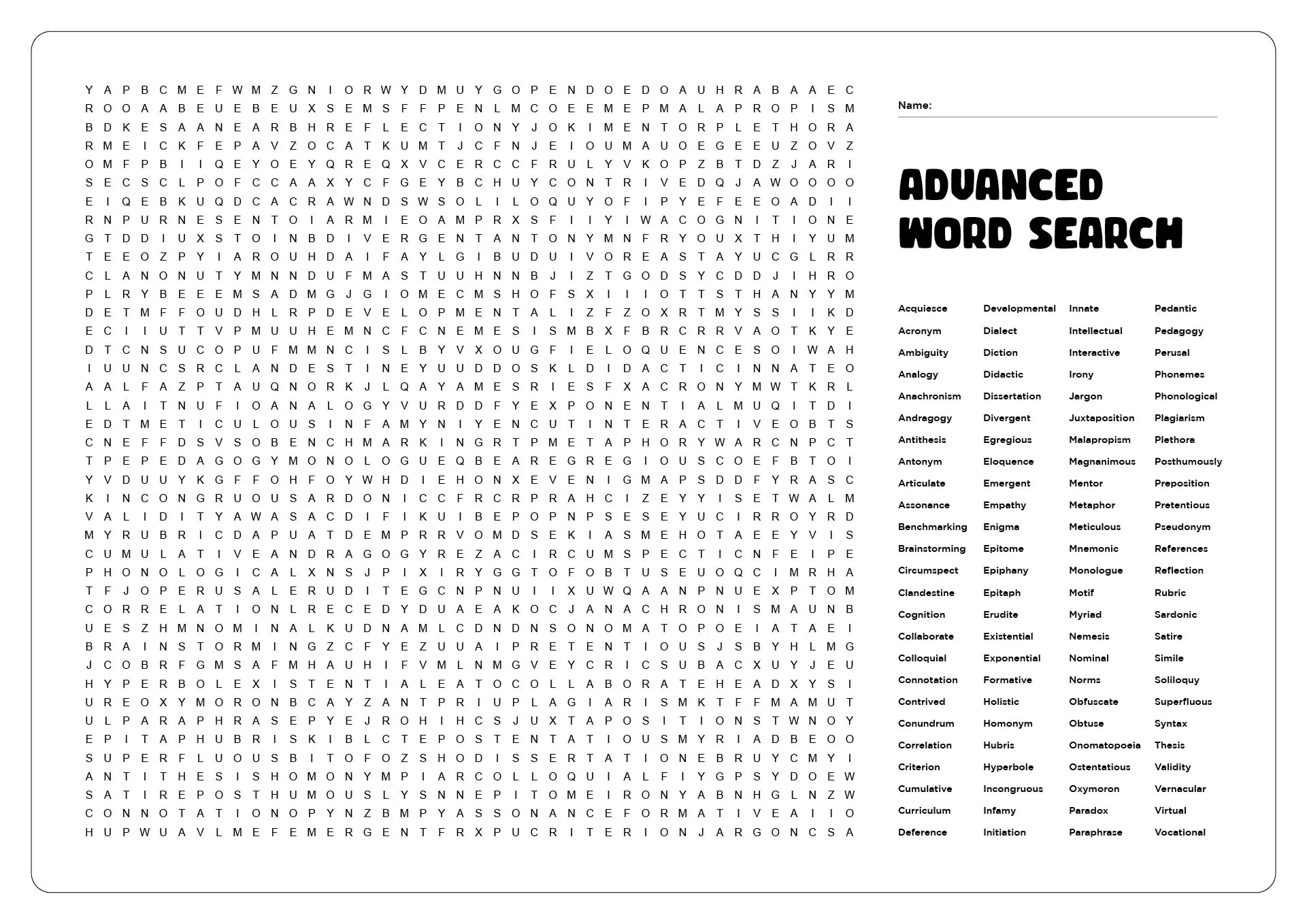 Word Search Advanced