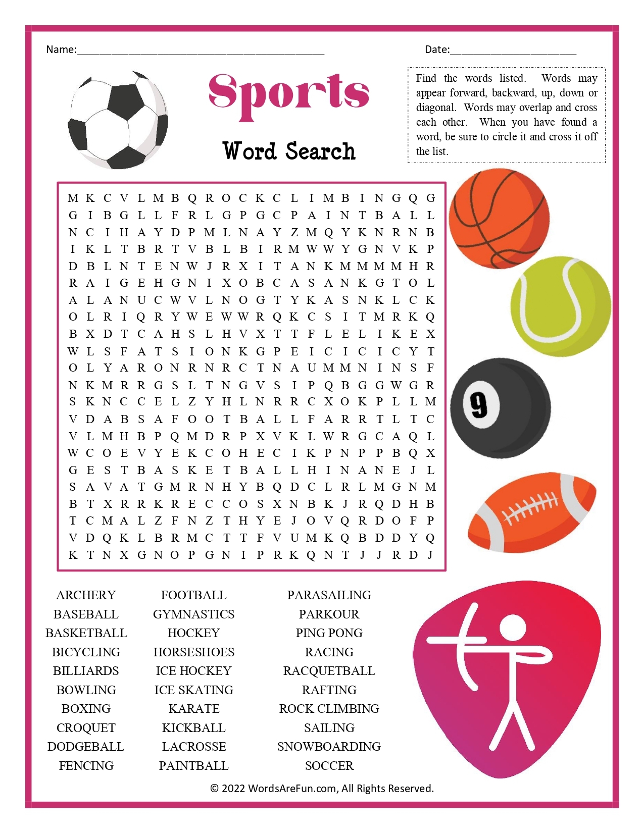 Simple Word Search Puzzles Printable