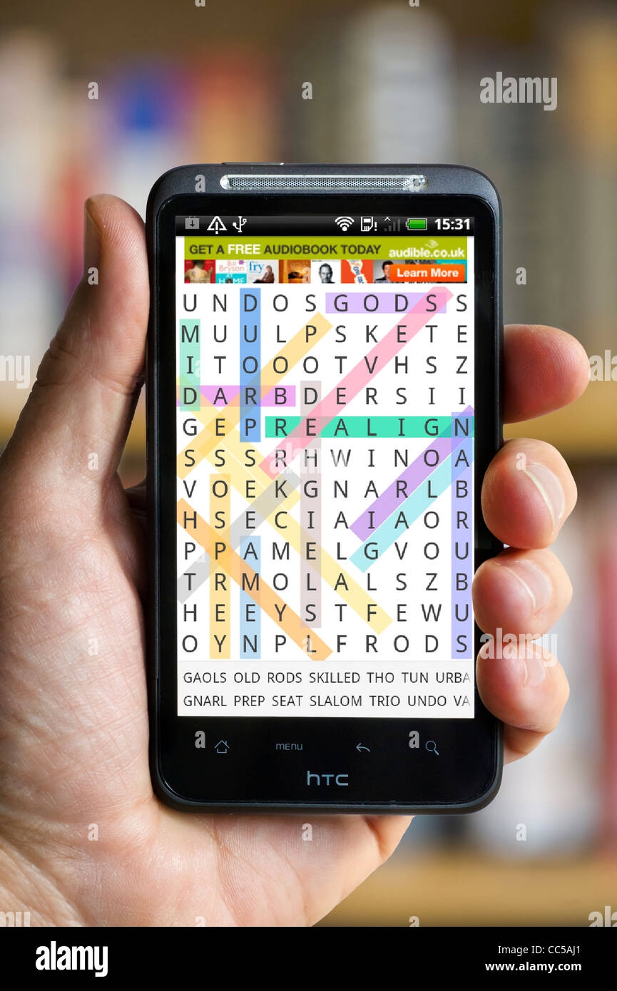 Word Search Game On Mobile Hi res Stock Photography And Images Alamy