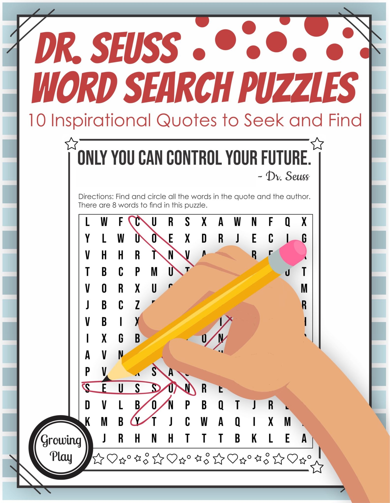 Word Search Packet And Posters 10 Inspirational Quotes Growing Play