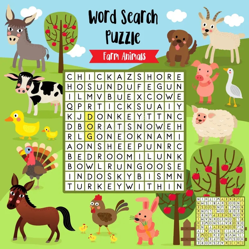 Word Search Puzzle Farm Animals Stock Vector Illustration Of Graphic Character 174512818 Word Search Puzzle Farm Animals Stock Vector Illustration Of Graphic Character 174512818