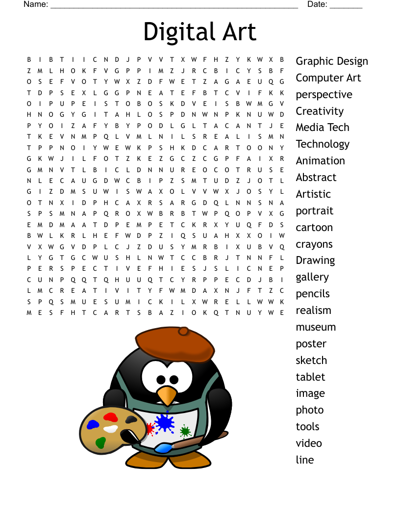 Words Related With Art Word Search WordMint