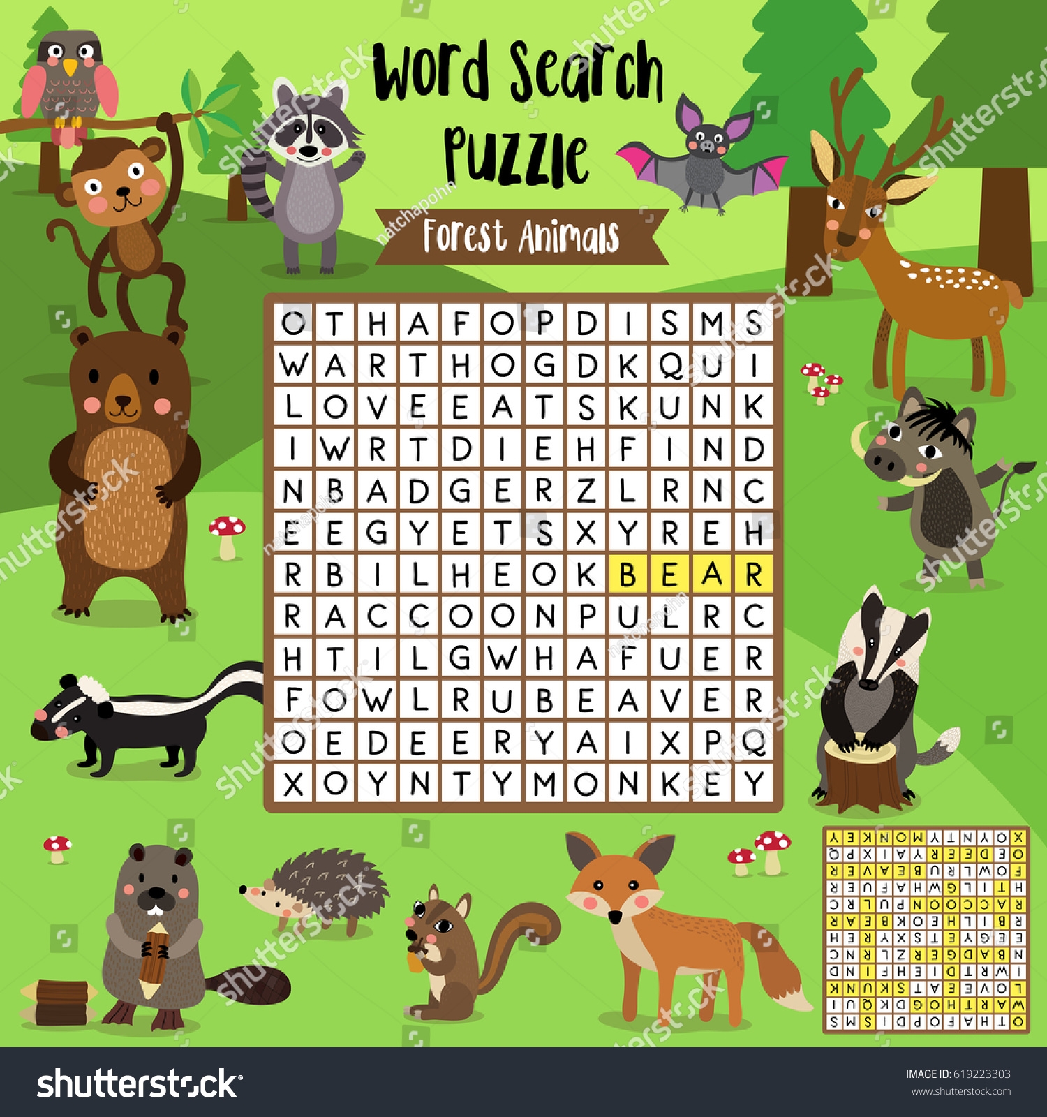 Words Search Puzzle Game Forest Animals Stock Vector Royalty Free 619223303 Shutterstock Words Search Puzzle Game Forest Animals Stock Vector Royalty Free 619223303 Shutterstock