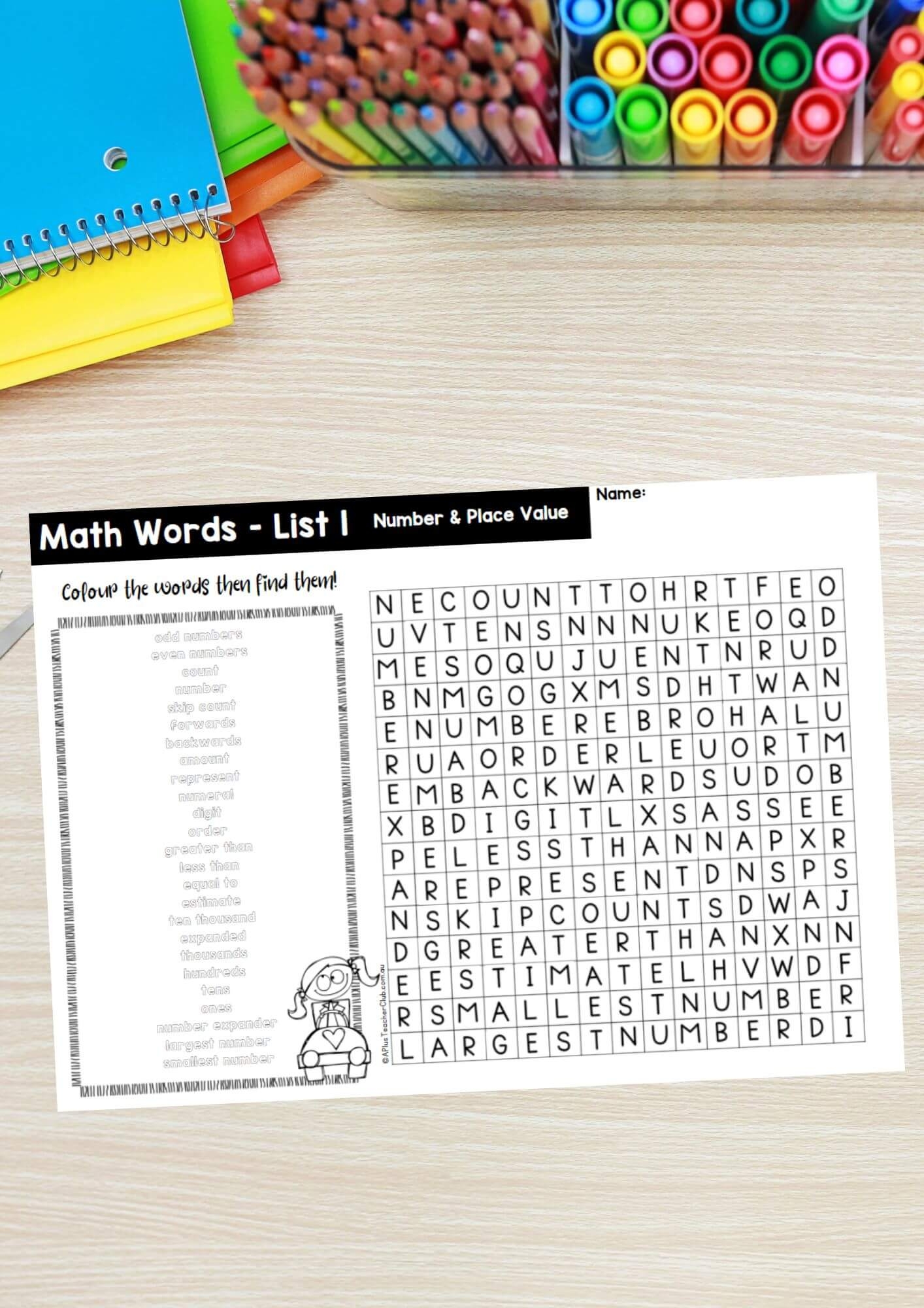 Year 3 Math Vocabulary Printables A Plus Teacher Club